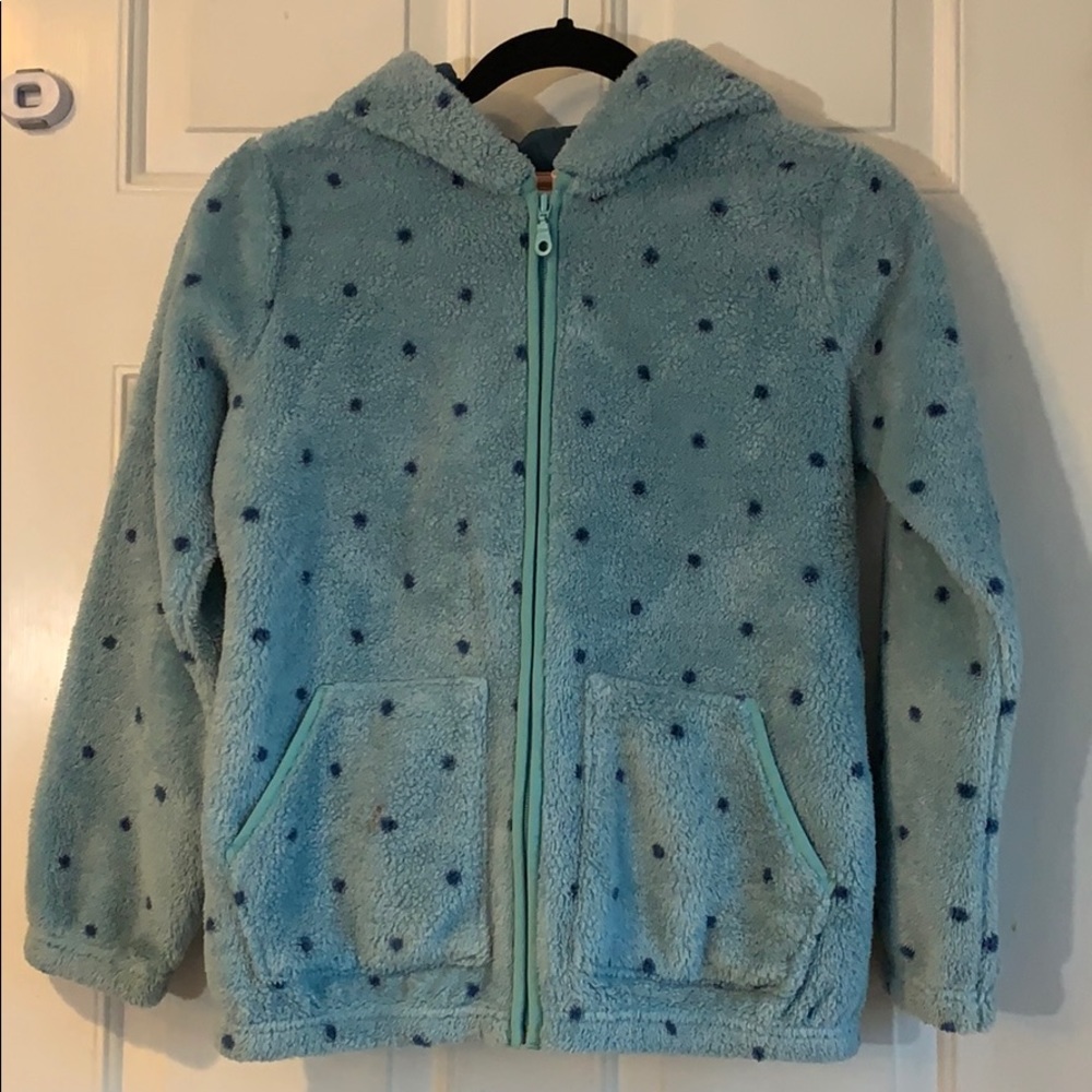 Hanna Andersson light blue fuzzy hoodie size 12